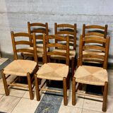Set of 6 vintage brutalist chairs
