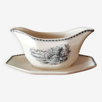 Boch La Louvière earthenware gravy boat