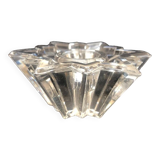 4 molded glass star candle holders