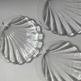 Set 3 glass shells trinket bowl
