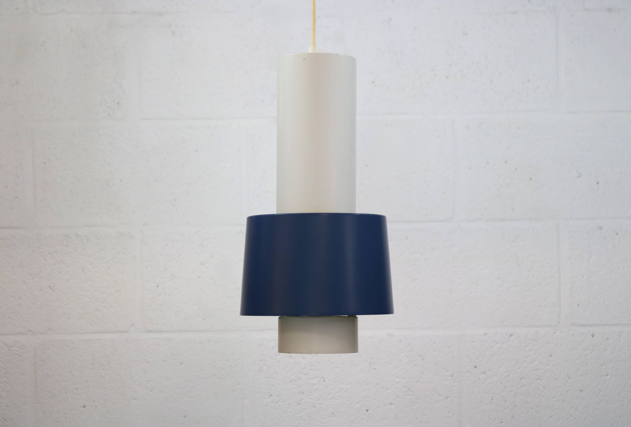 Old Danish design lamp in white/gray and blue colours - Denmark 60's