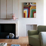 Colorful abstract painting "Rainbow n°4" 72x60 cm