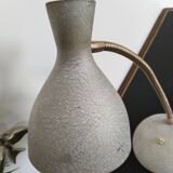 Hammered gray cocotte desk lamp, vintage French, 1940s