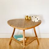 Coffee table, rattan and bamboo