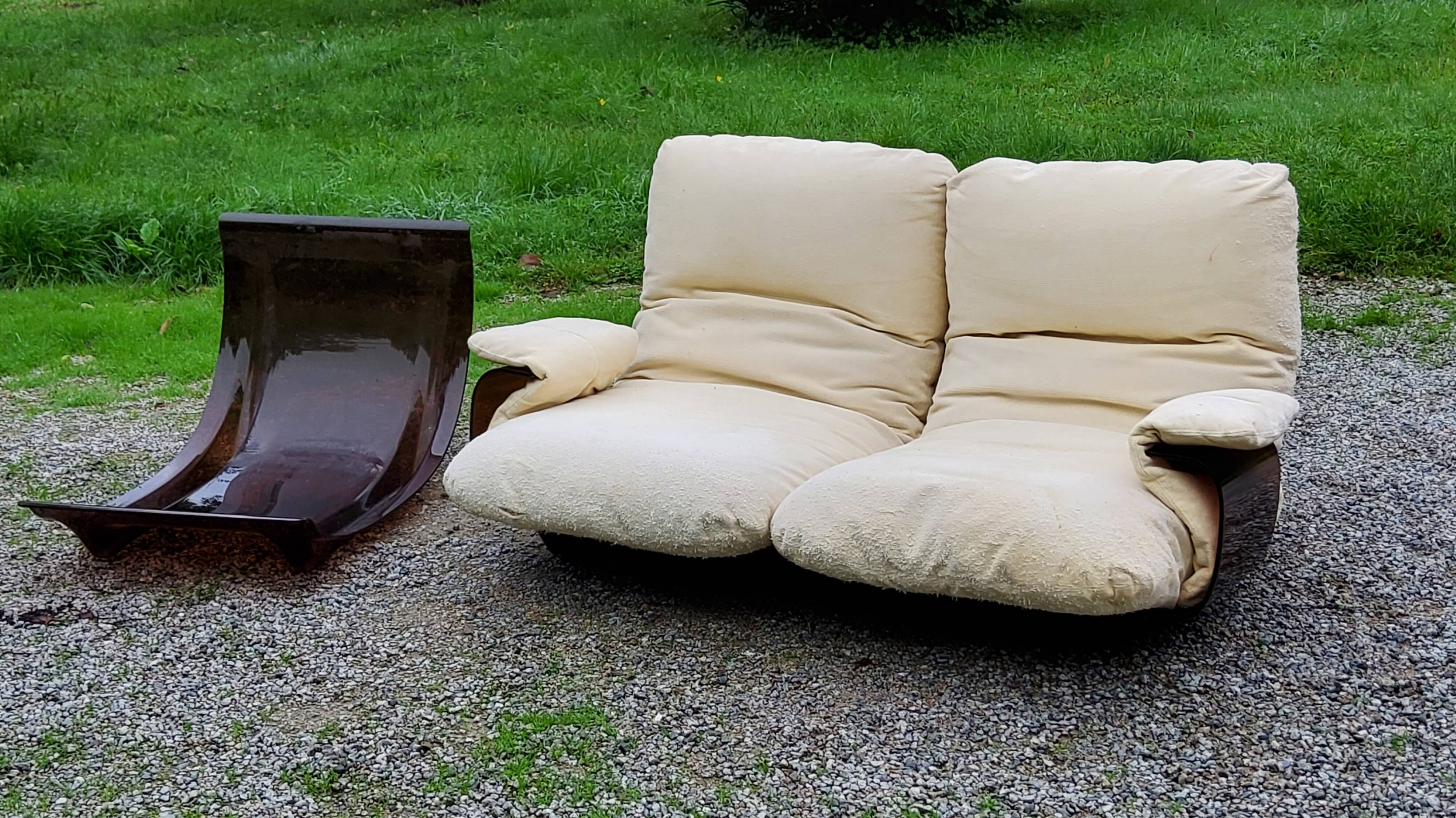 Michel Ducaroy Ligne Roset Marsala model designer sofa and 1970s armchair shell