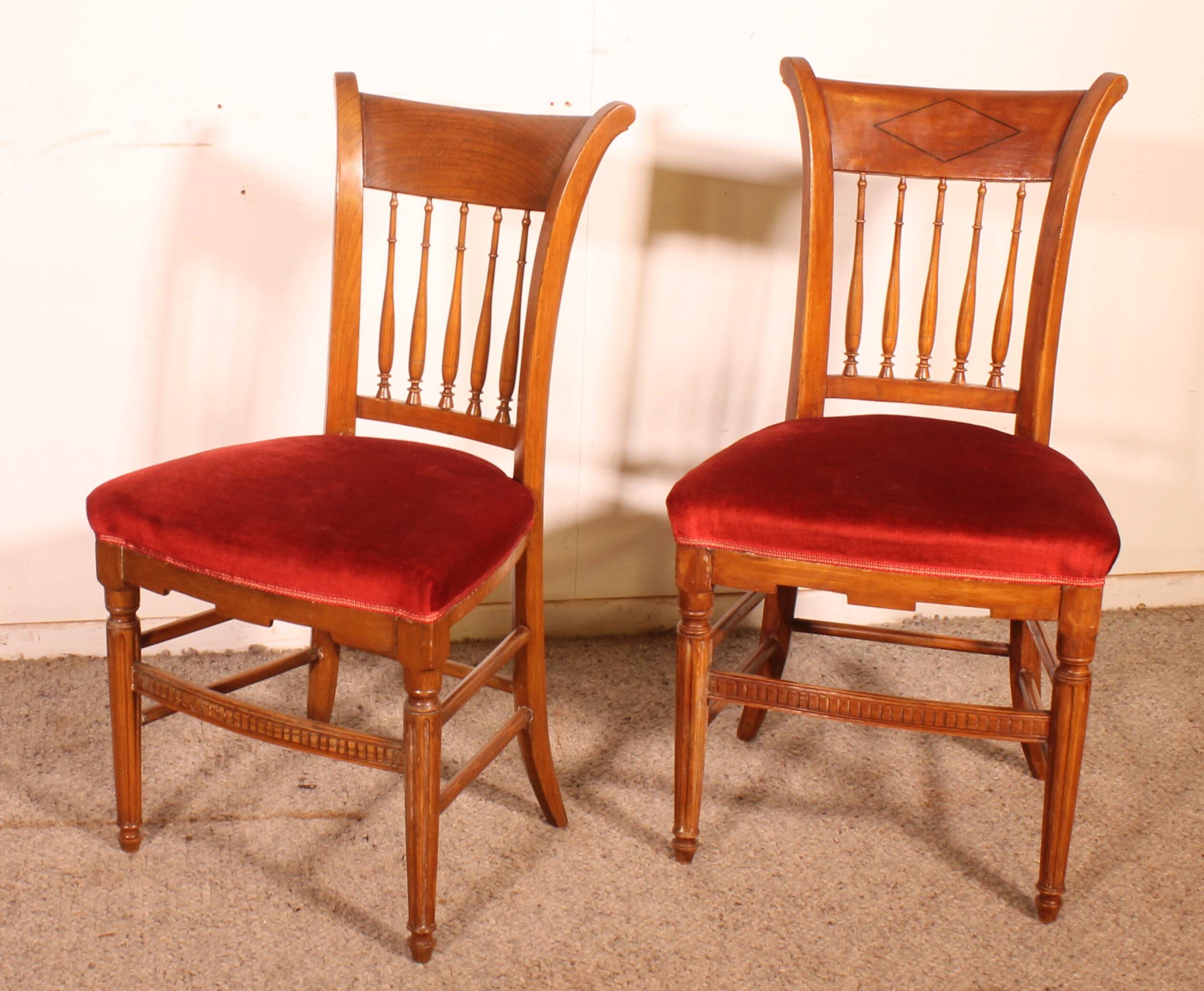 Set of 4 Directoire period chairs.