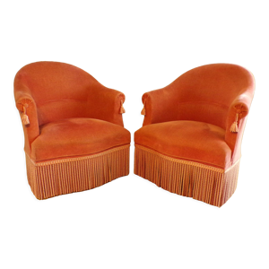 Paire de fauteuils crapaud