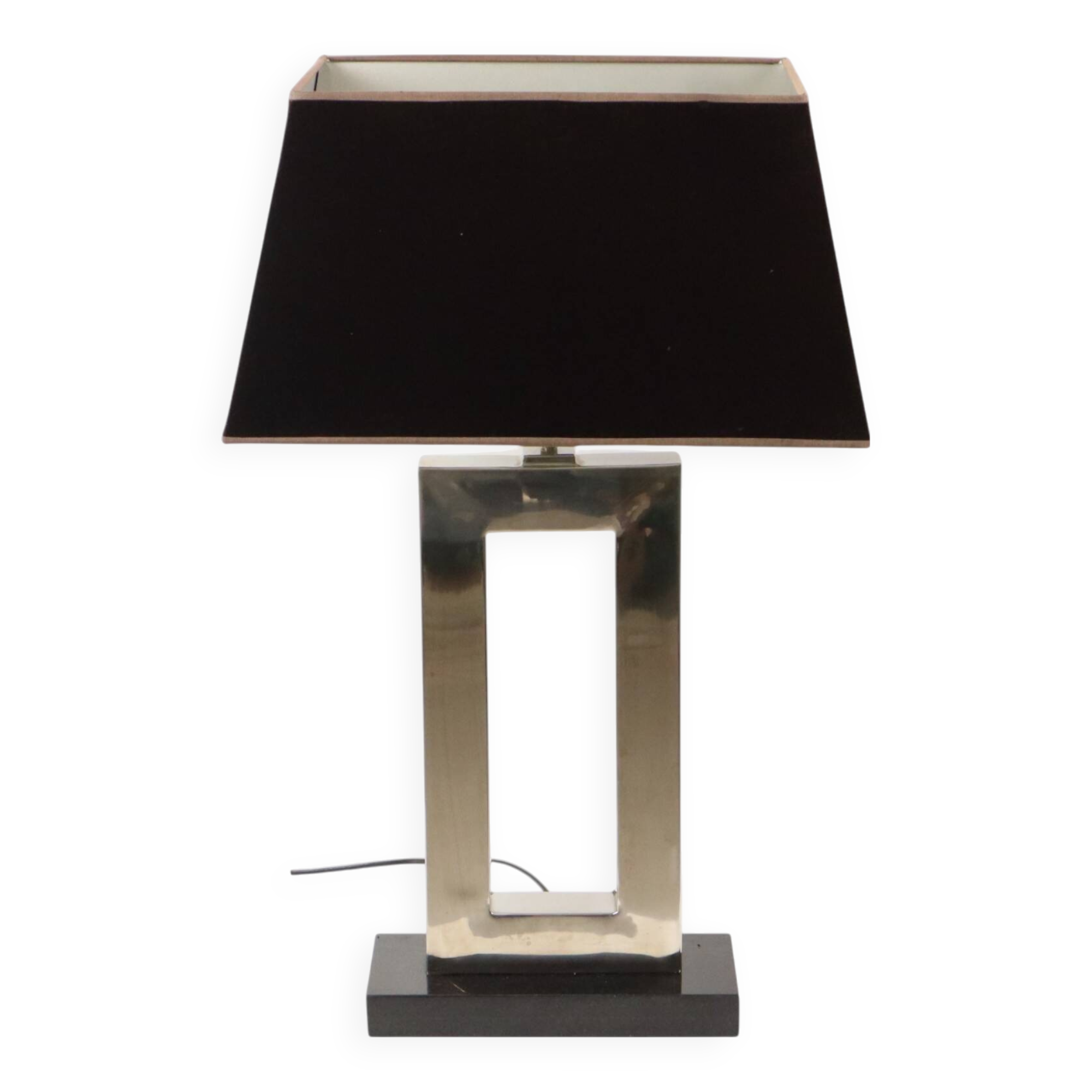 Lampe de table design Eichholtz Arlington en acier inoxydable avec base en granit 72 cm