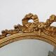 Large Antique Oval Gilt Mirror in Wood and Plaster, Belgium, 1900s