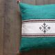 Moroccan Berber cushion in green and white.