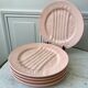 Set of 5 villeroy & boch pink asparagus plates in 50-60s
