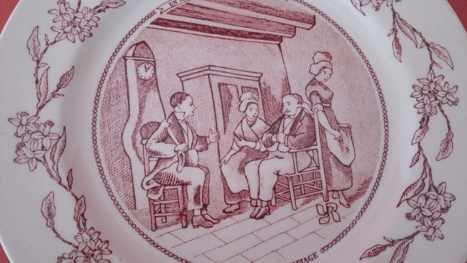 Talking plate with theme series the wedding in the countryside