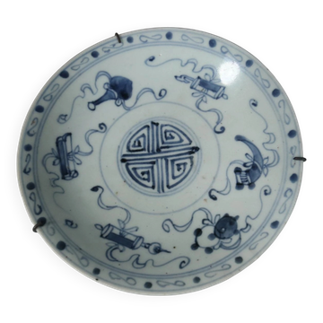 Chinese blue and white plate with shou character – Fujian, 19th c.