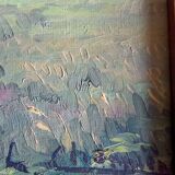 Oil on canvas - L Charrière dated 1956 - 29 x 49 cm - farmyard