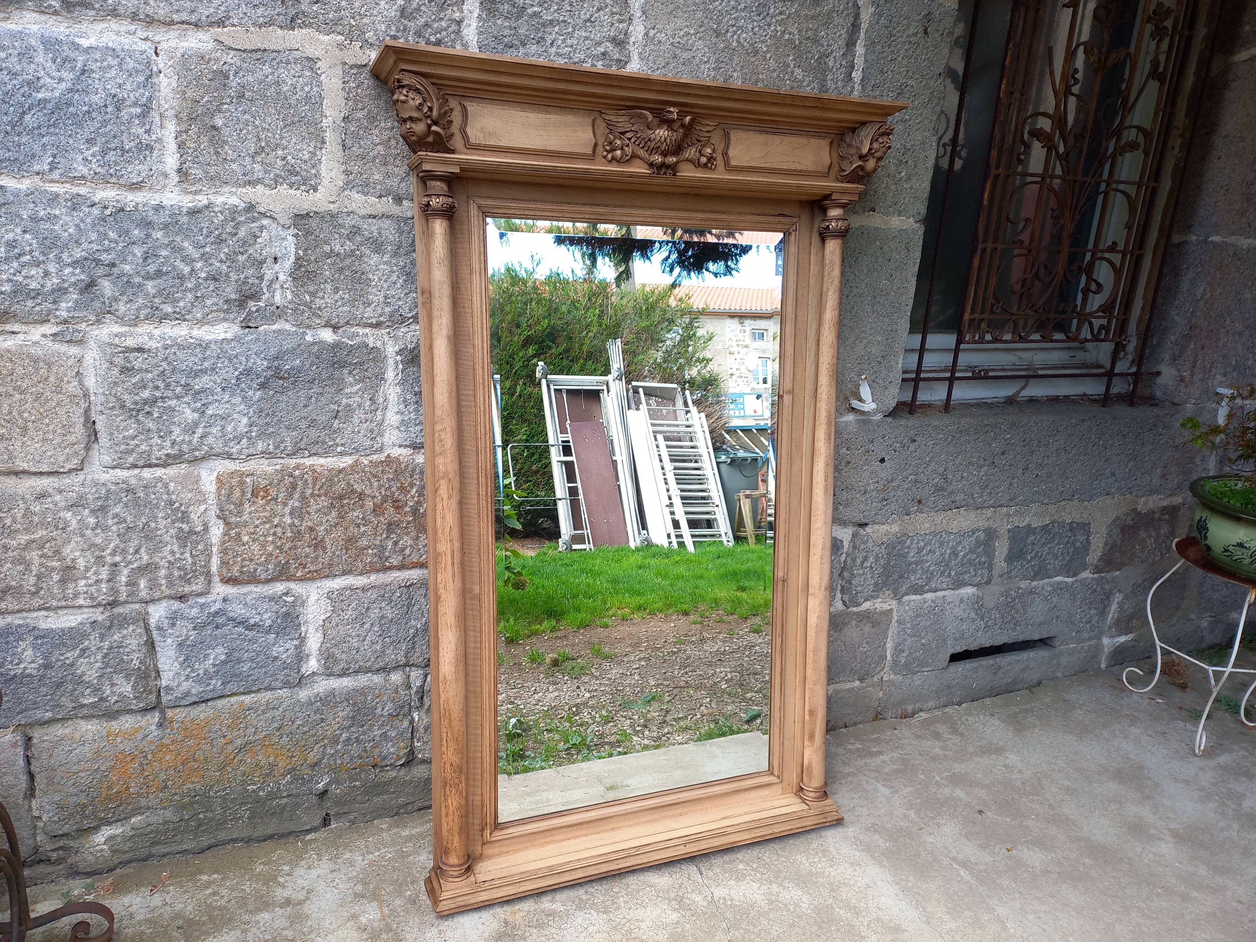 Carved wooden mirror, 168x112 cm