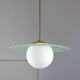 Mid-Century Italian Brass and Opaline Angel Pendant Lamp