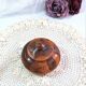 Handmade wooden box brown copper polychrome vintage