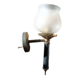 Applique globe verre dépolis base métal doré patiné dp 1123204