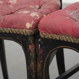 Set of 2 antique French Napoleon III chairs inlaid with mother-of-pearl