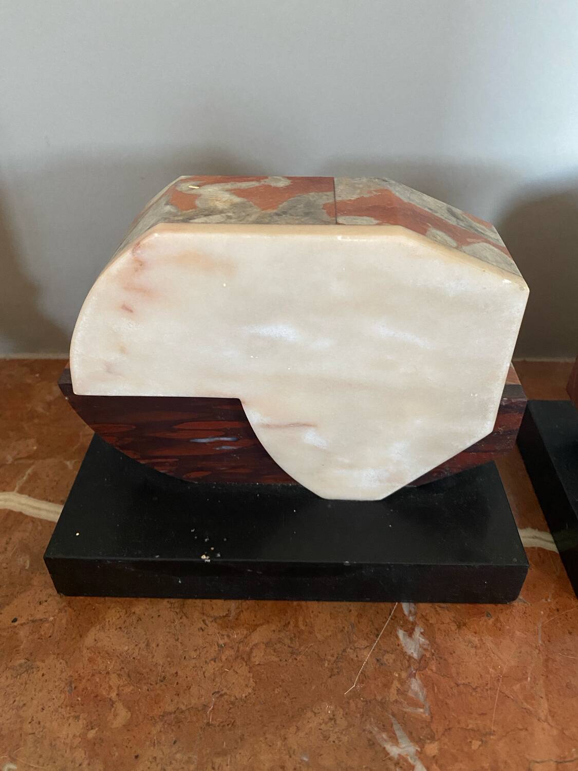 Pair of luxury art deco marble bookends