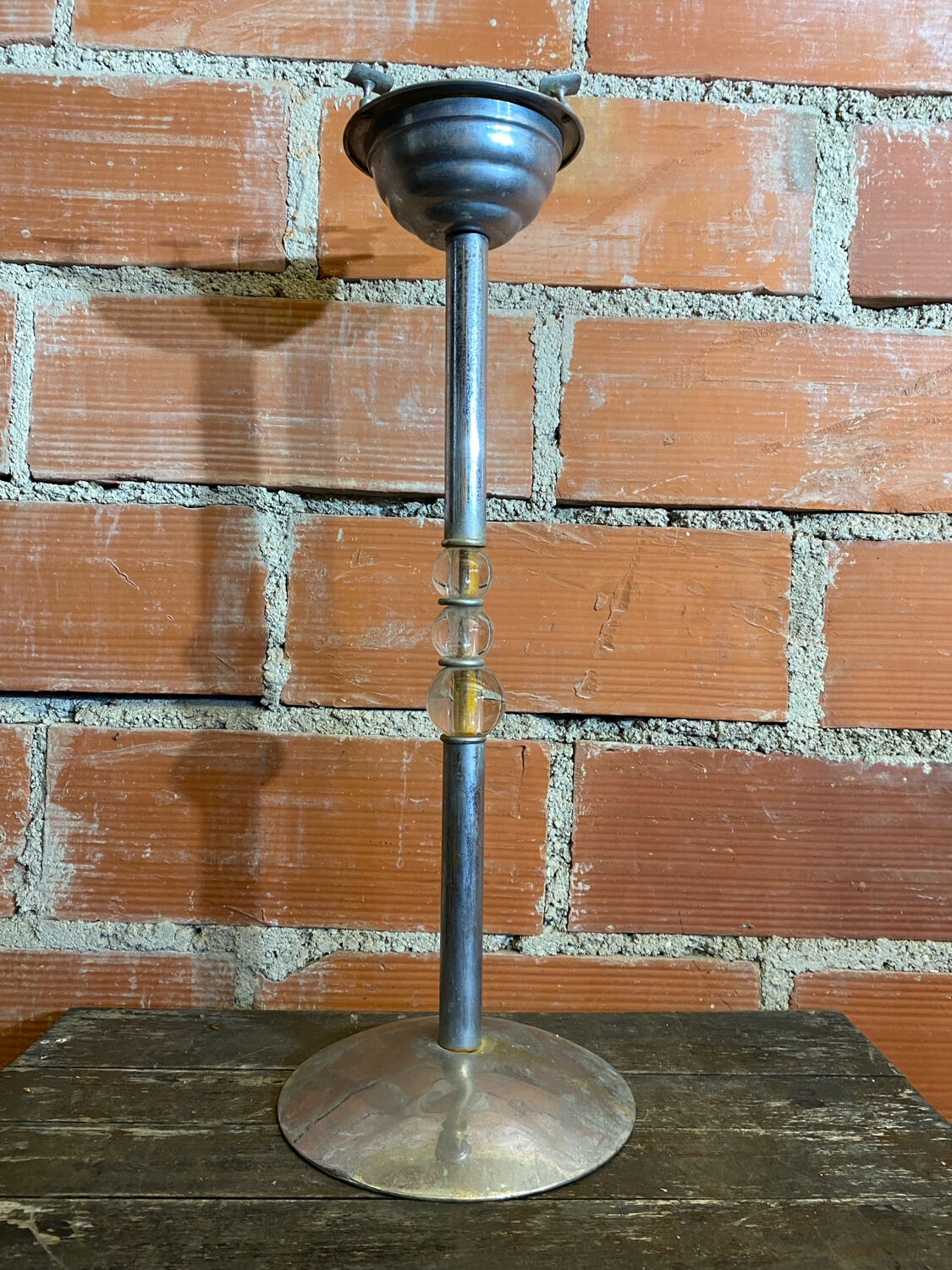 Tulip Foot Ashtray Chrome Metal + Glass Balls + Vintage Ashtray