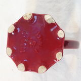 Pitcher vintage red slurry in faience of st clement with fruit