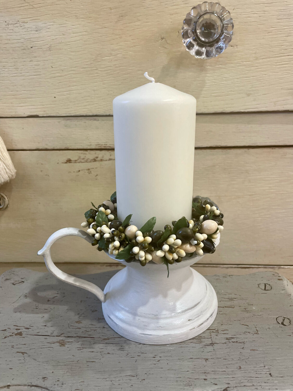 Picnic candle holder XIXth white