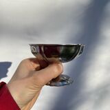 6 stainless steel cups on foot 1970