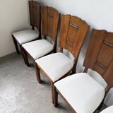 Set 6 chaises art déco chêne 1940
