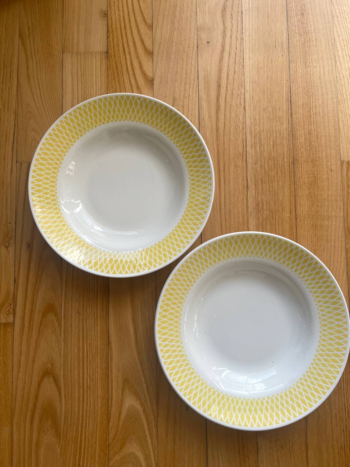 Yellow soup plates