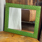 Rectangular wicker mirror