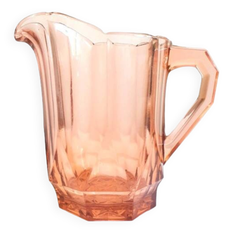 Vintage Pink Glass Pitcher