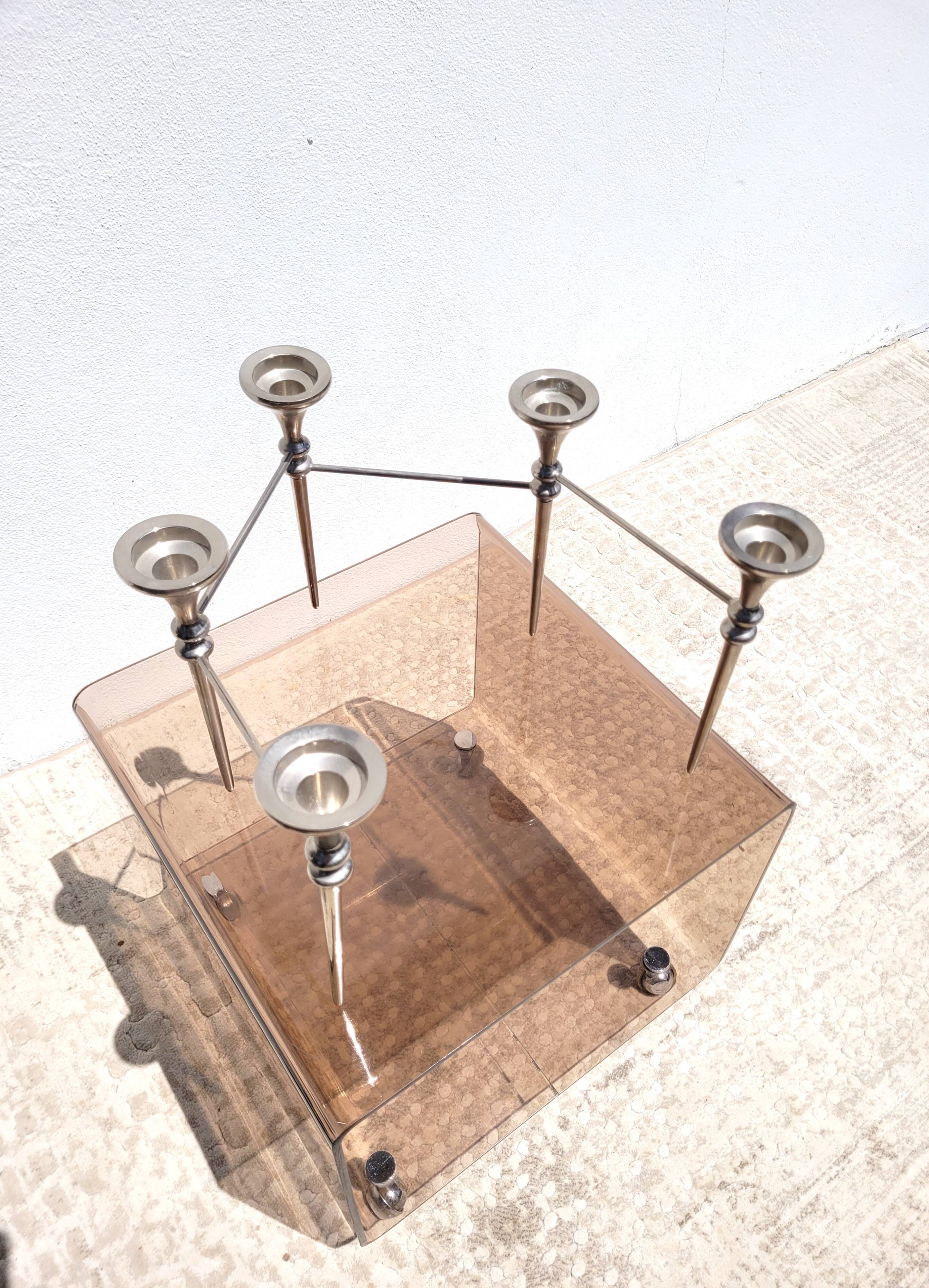 Scandinavian chrome modular candle holder 1970