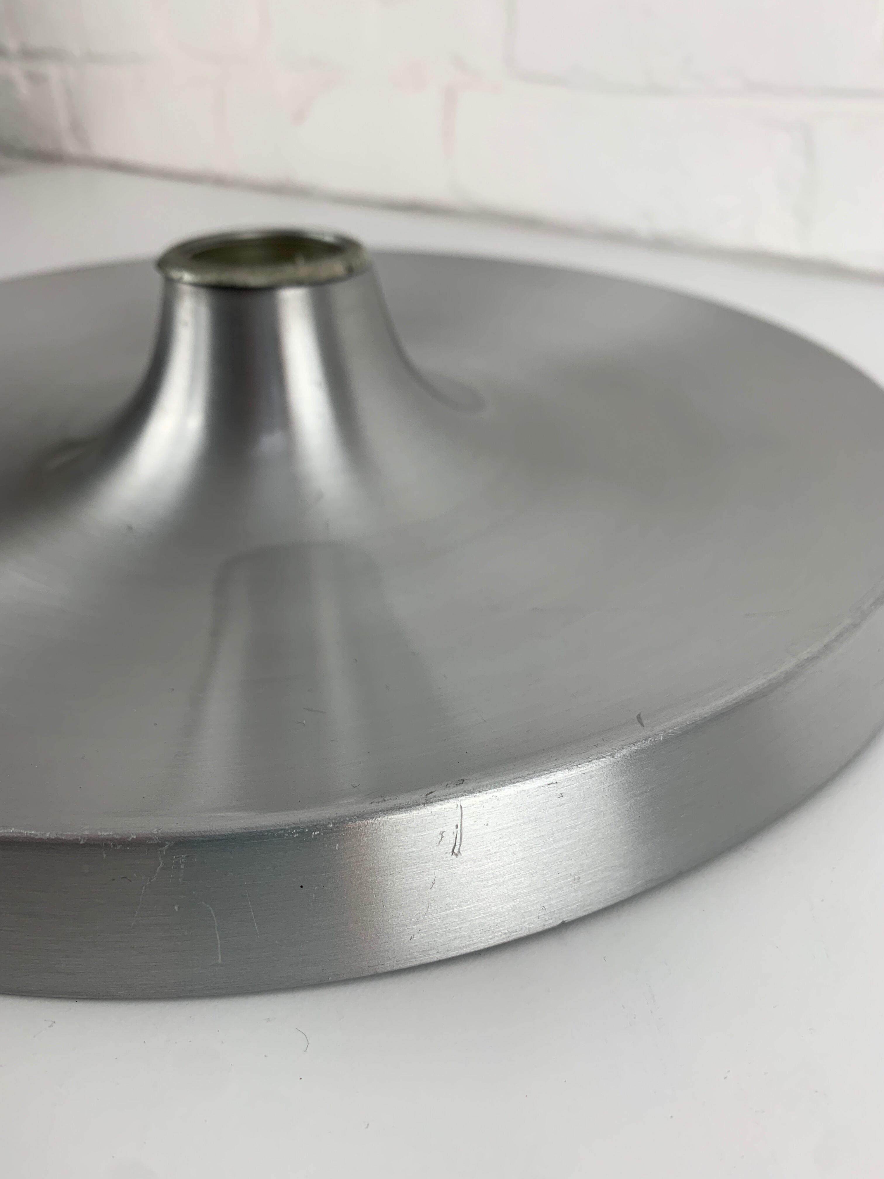 Space Age Flush Light Les Arcs Brushed Aluminum, 1960-70s