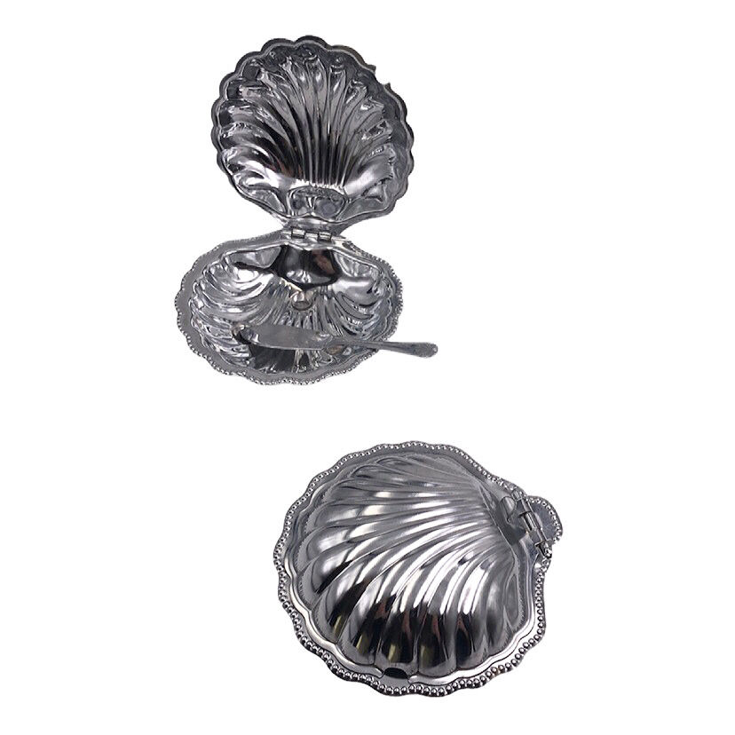 Vintage silver metal shells