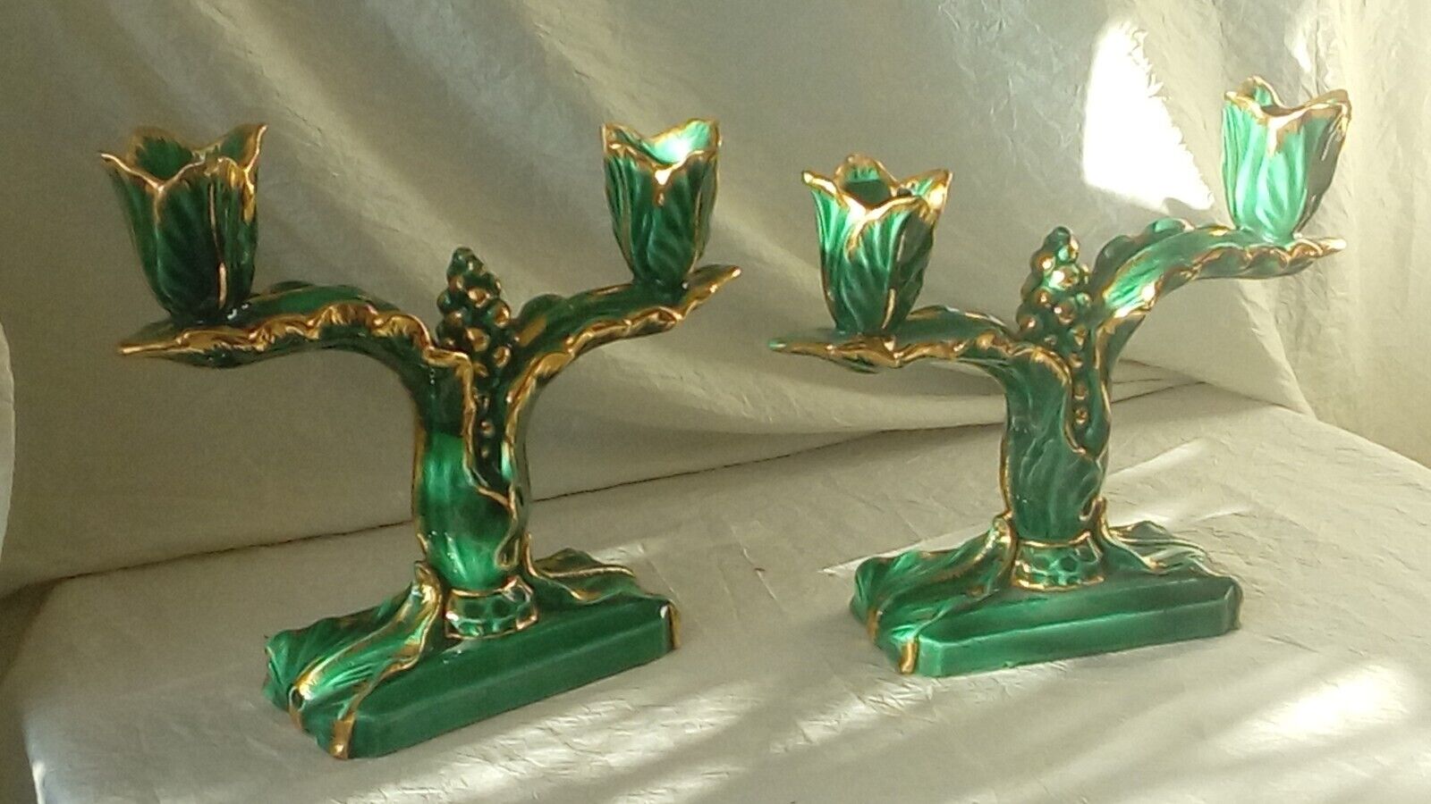 Pair of candlestick candlestick ceramic vallauris year 1950