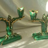 Pair of candlestick candlestick ceramic vallauris year 1950