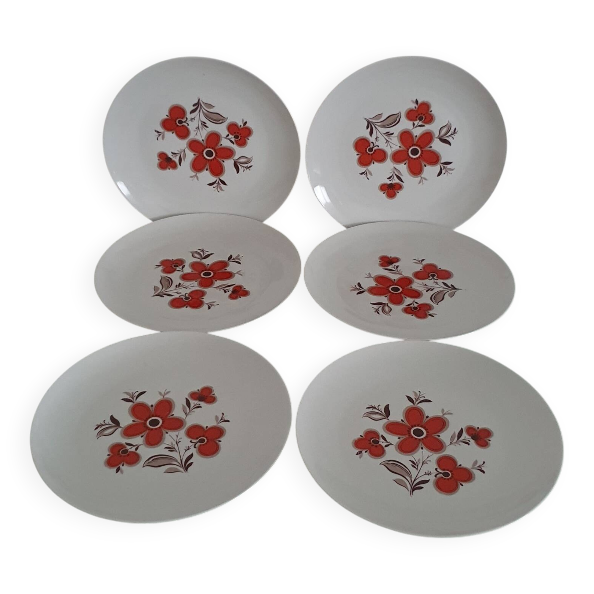 Set of 6 flat plates - Arzberg earthenware factory - 1960/70