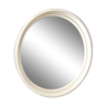 Round mirror Gilac white plastic 70s, 40 cm