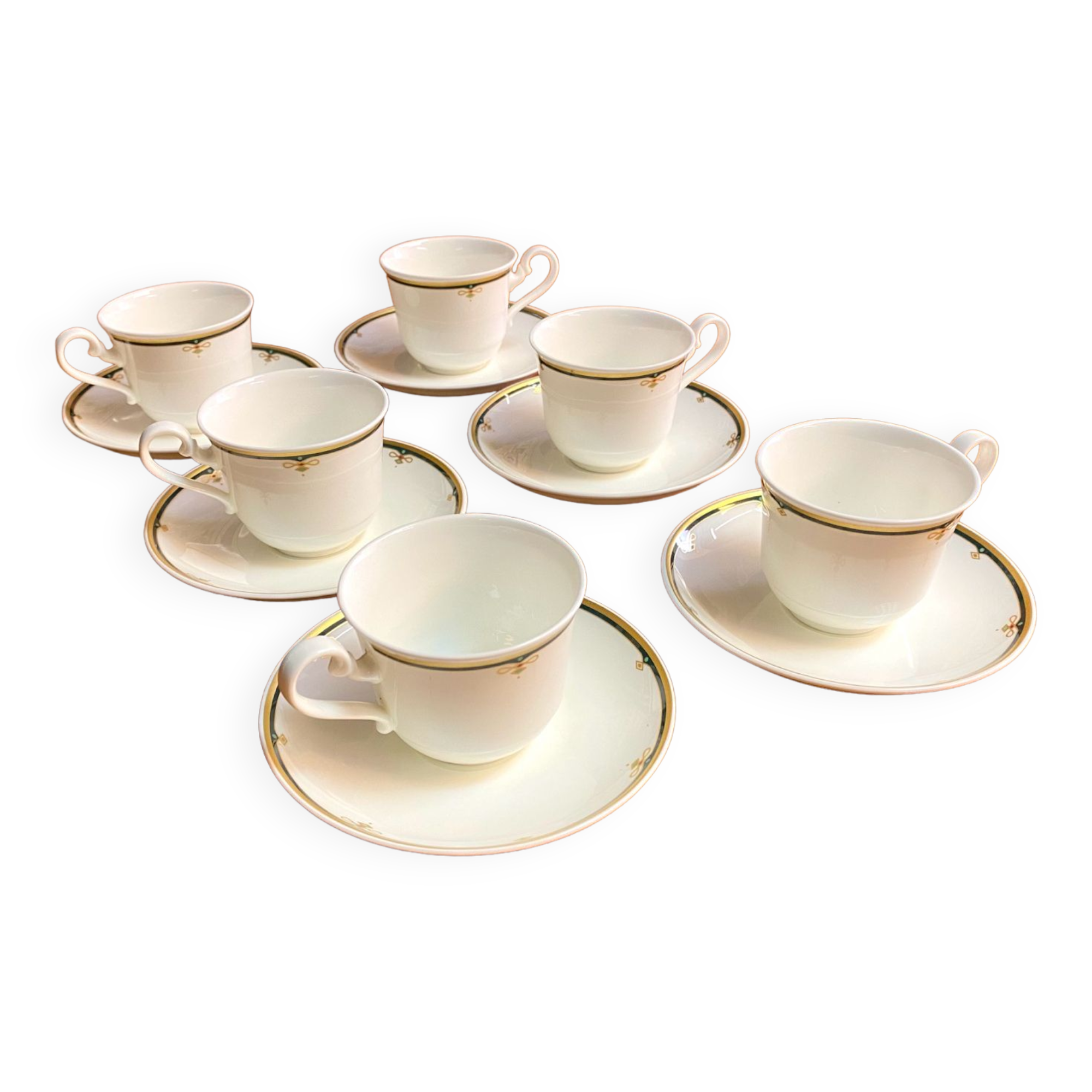 Villeroy & Boch 1960 porcelain coffee set of 6 cups and saucers