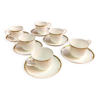 Coffee service 6 cups and saucers in Chinese porcelain Villeroy & Boch 1960