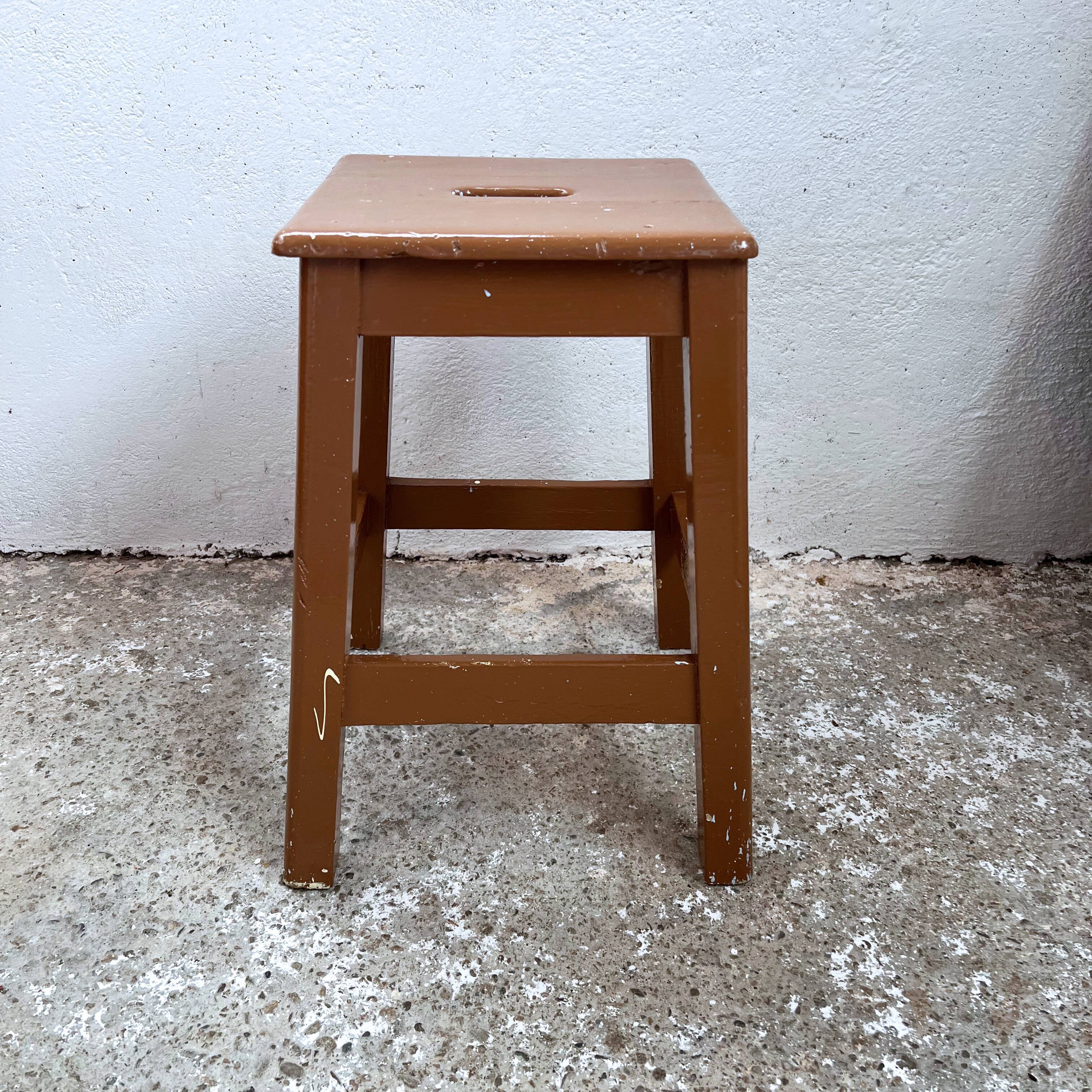 Wood milk chocolate workshop stool