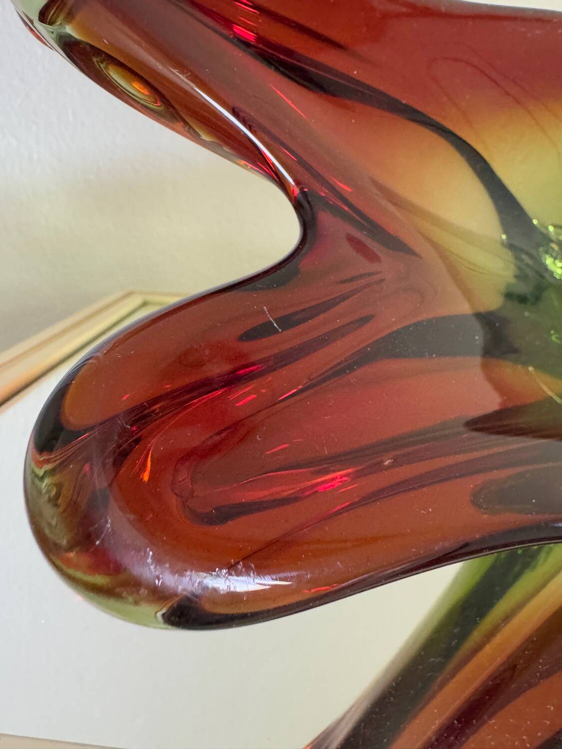 Large Murano crystal bowl from the 60s