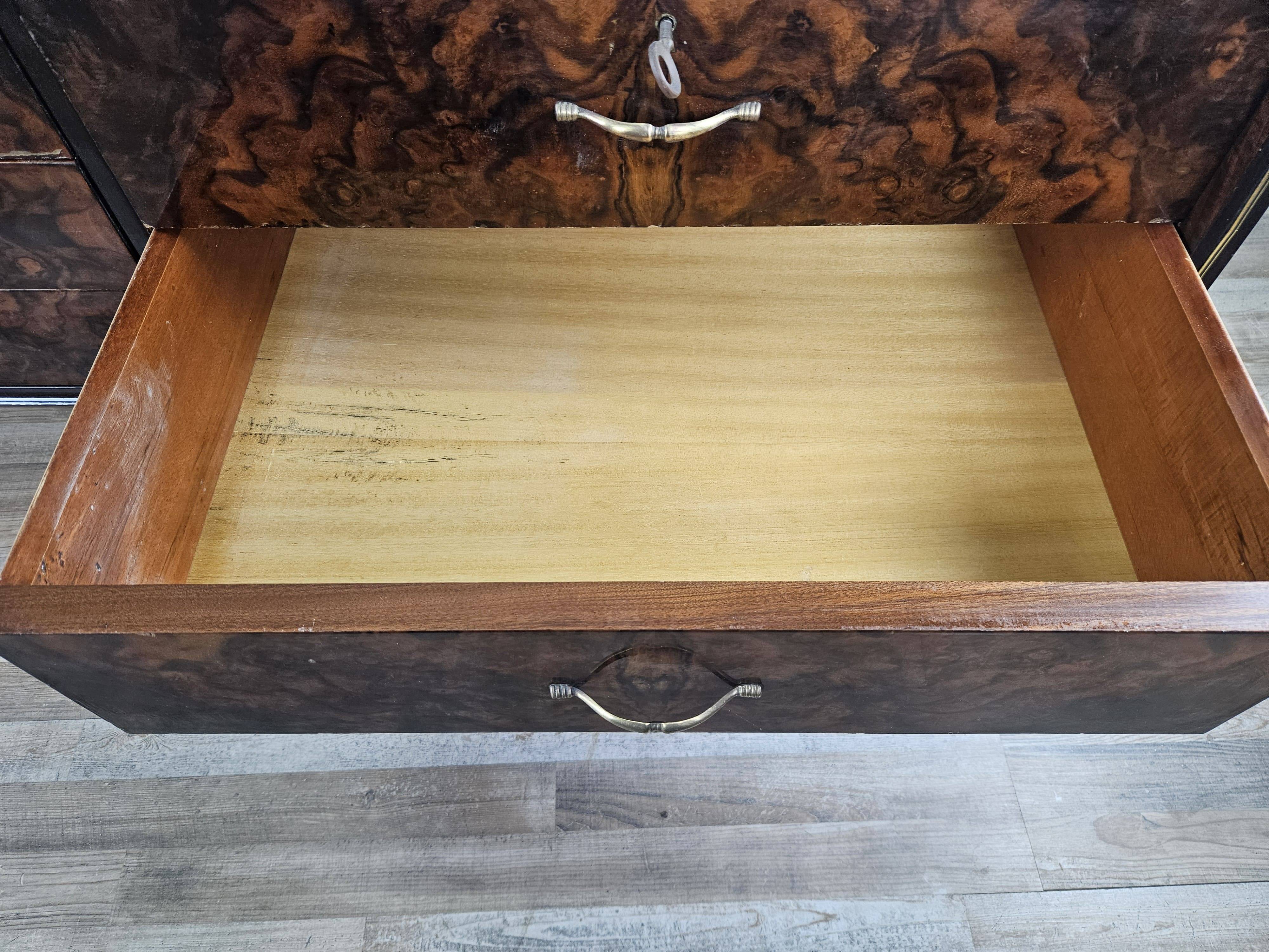 Mid Century 70's Chest of Drawers with Glass Top