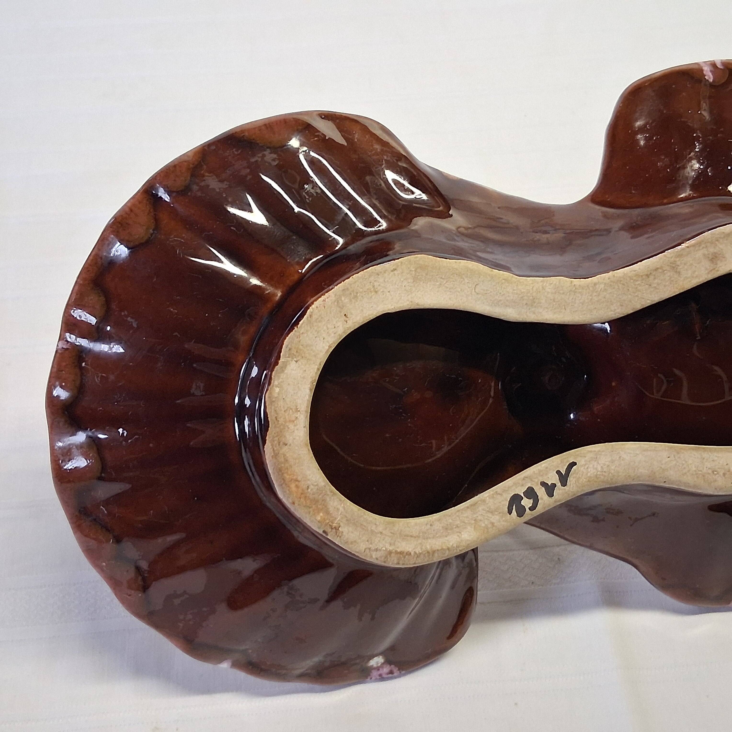 Vallauris-style shell-shaped serving tray in good condition
