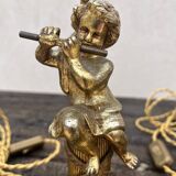 Pair of bronze cherub lamp feet