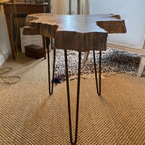 Table d’appoint en bois et métal