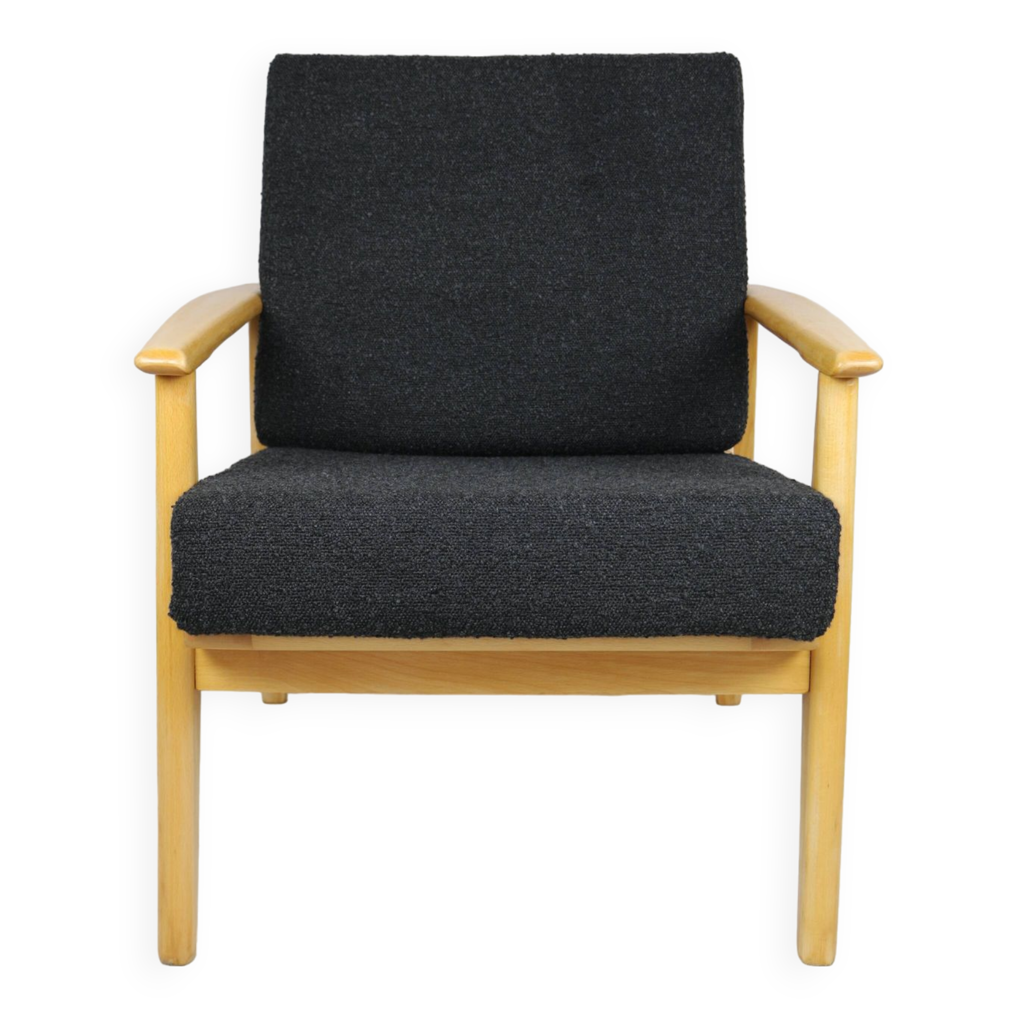 Fauteuil boucle noir danois, 1970s