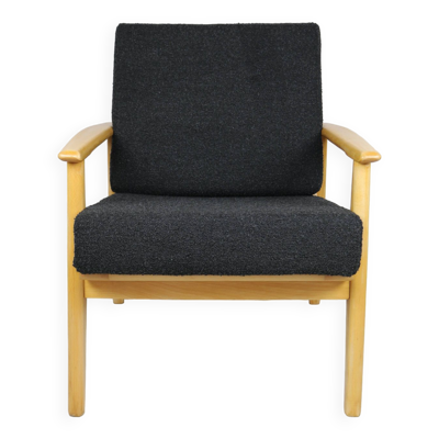Fauteuil boucle noir danois, 1970s