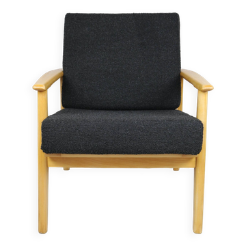 Fauteuil boucle noir danois, 1970s